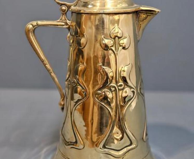 Art Nouveau Brass Jug - Image 1