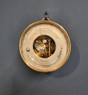 Skeletonised Marine Barometer with Thermometer