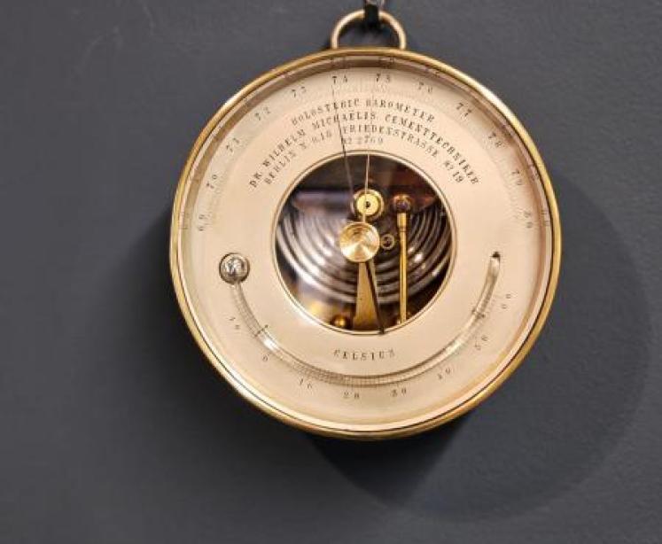 Skeletonised Marine Barometer with Thermometer - Image 3