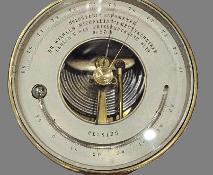 Skeletonised Marine Barometer with Thermometer - Image 5