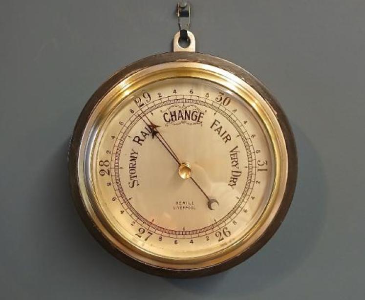 Victorian Steel Cased Fisherman's Marine Barometer - Image 1