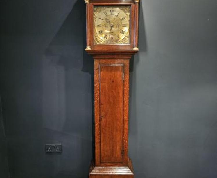 Small Proportion George II Oak Longcase Clock - Image 1