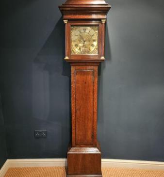 Small Proportion George II Oak Longcase Clock