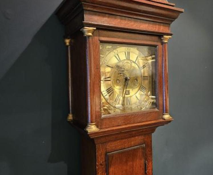 Small Proportion George II Oak Longcase Clock - Image 2