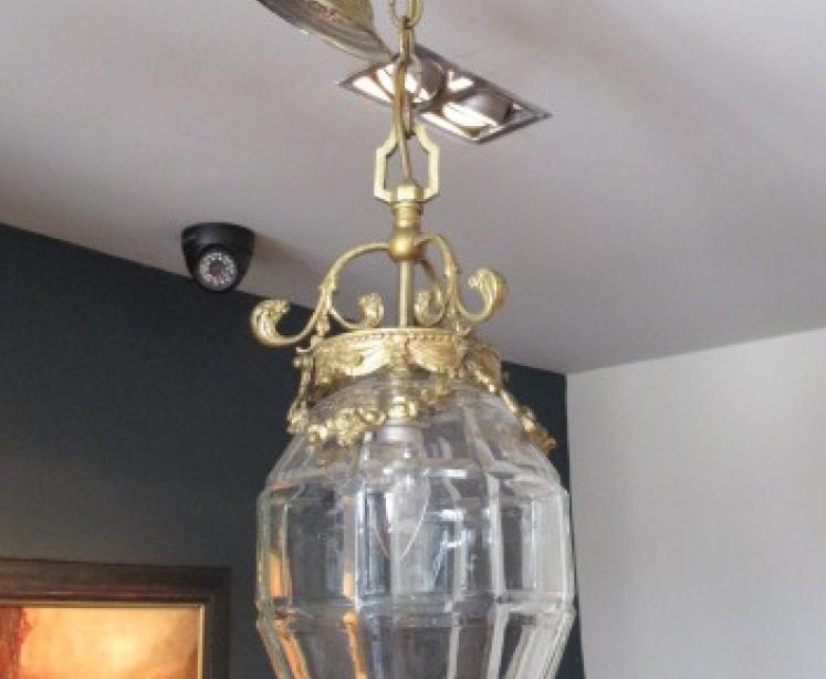 Edwardian Crystal Cut Glass Hall Lantern - Image 1