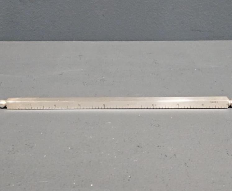 Unusual William IV Silver Ruler Pen and Pencil Combination - Image 2