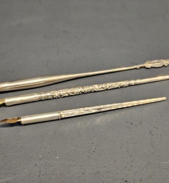Collection of 3 Victorian Silver nib Pens