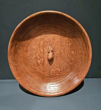 Large Thompsons of Kilburn Mouseman Adzed Oak Bowl