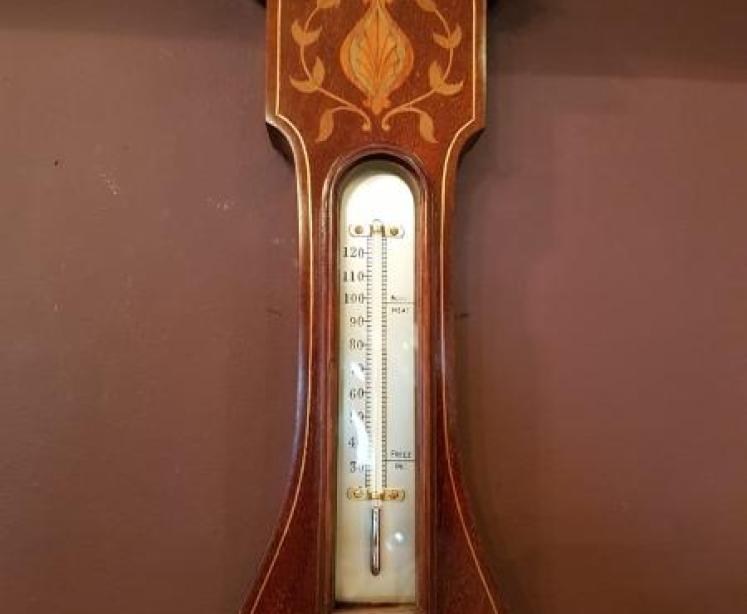 Top Qualiy Victorian Inlaid London Banjo Barometer - Image 4