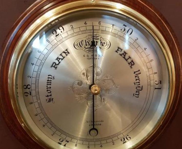 Top Qualiy Victorian Inlaid London Banjo Barometer - Image 5