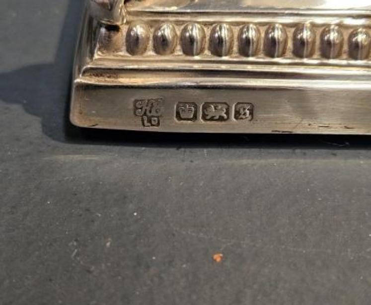 Edwardian Silver Inkwell  - Image 3