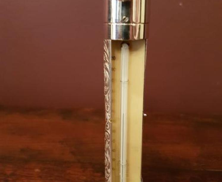 Rare Victorian Silver Campaign Thermometer - Image 1
