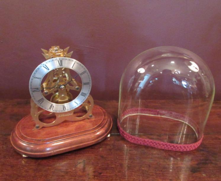 Small Skeletonised Mantel Clock with Glass Dome - Image 2