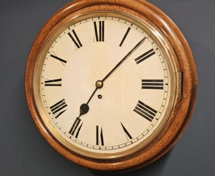 Victorian Oak Cased Single Fusee Dial Clock - Image 1