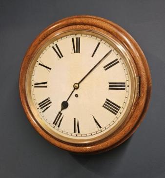 Victorian Oak Cased Single Fusee Dial Clock