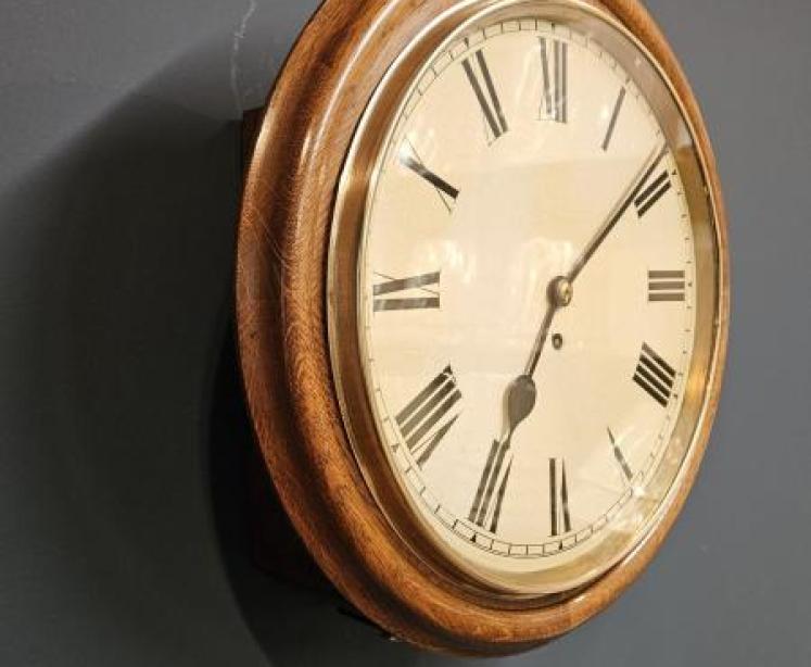 Victorian Oak Cased Single Fusee Dial Clock - Image 4