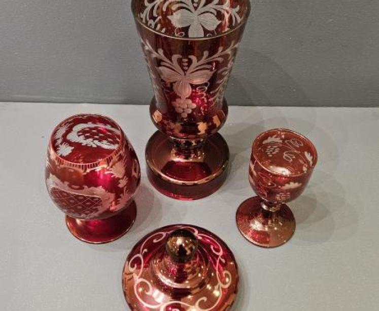 Three Pieces of Victorian Bohemian Glass - Image 2