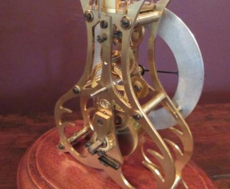 Small Skeletonised Mantel Clock with Glass Dome - Image 4