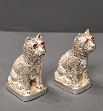 Pair of Silver Terrier Salt and Peppers