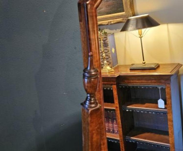 Edwardian Walnut Cheval Mirror - Image 7