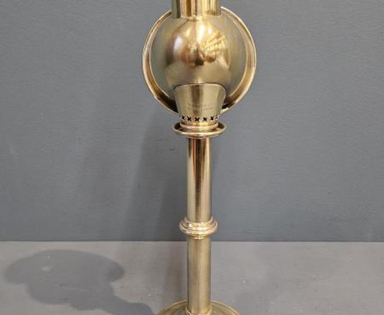 Victorian Brass Student Candle Lamp - Image 2