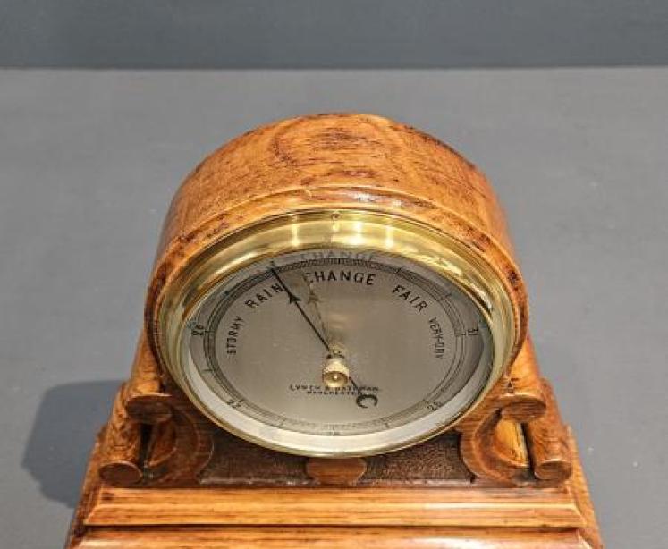 Victorian Oak Desktop Barometer by Lynch and Bateman - Image 4