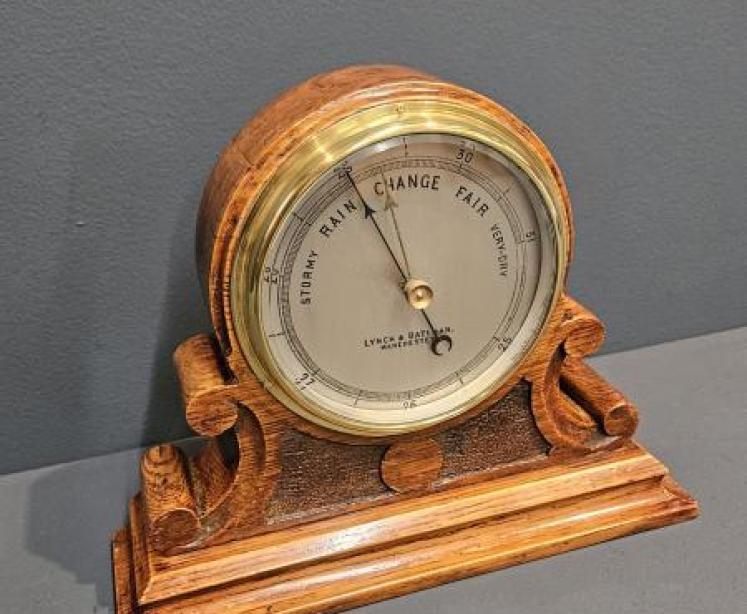 Victorian Oak Desktop Barometer by Lynch and Bateman - Image 5