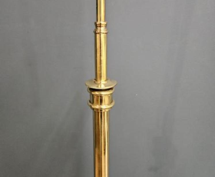 Edwardian Brass Rise and Fall Lamp Standard - Image 4