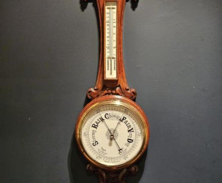Oak Victorian Banjo Barometer - Image 1
