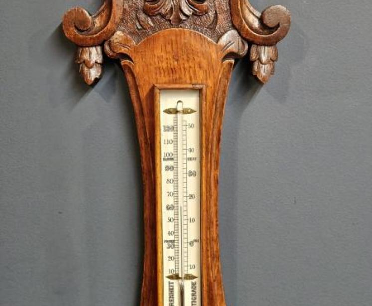 Oak Victorian Banjo Barometer - Image 6
