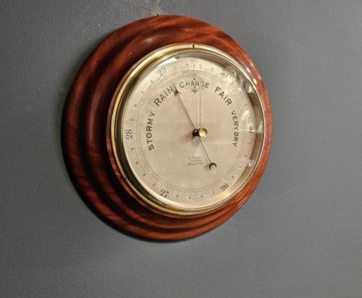 Victorian Turned Walnut Barometer by A Franks of Manchester - Image 3