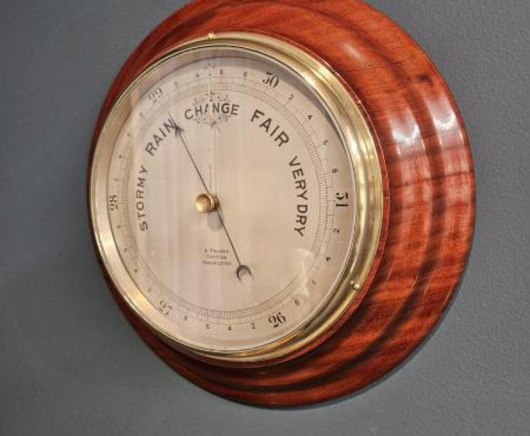 Victorian Turned Walnut Barometer by A Franks of Manchester - Image 4
