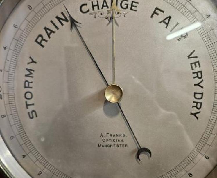 Victorian Turned Walnut Barometer by A Franks of Manchester - Image 6