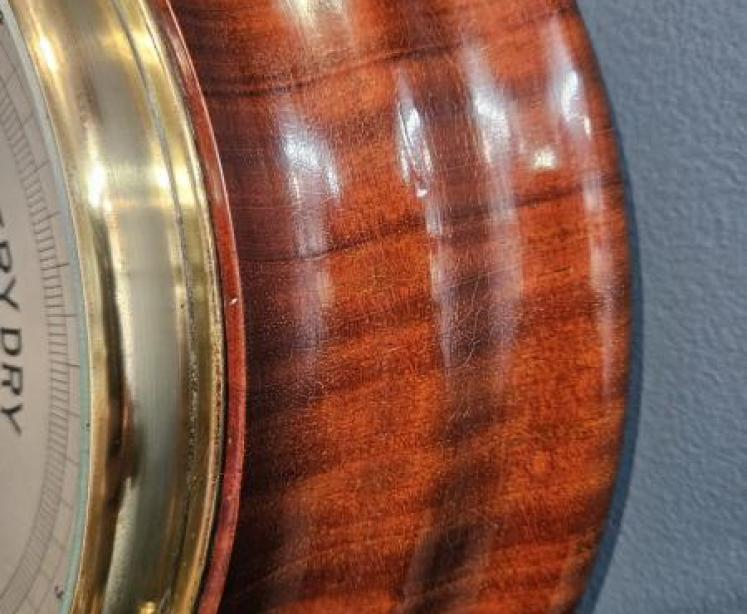 Victorian Turned Walnut Barometer by A Franks of Manchester - Image 7