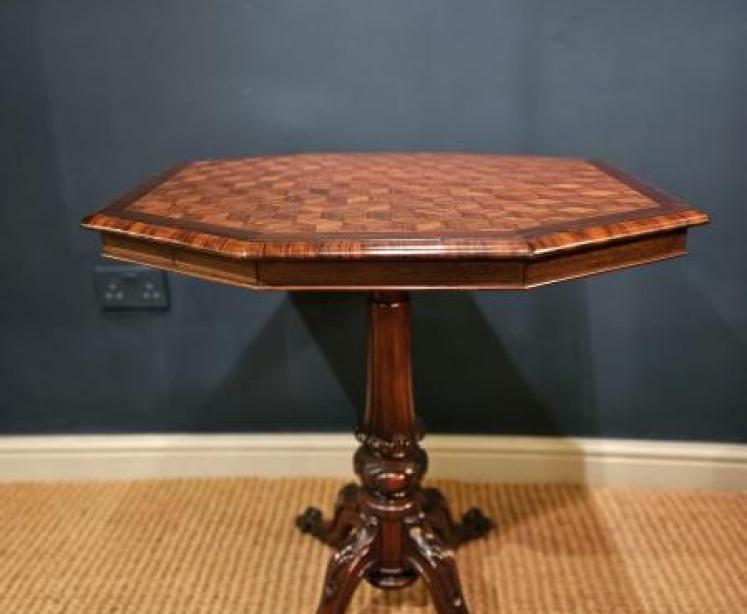 Superb Victorian Parquetry Walnut Snap Top Table - Image 2