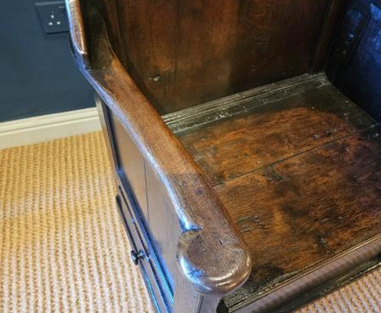 Superb George II Oak Lambing Chair - Image 2