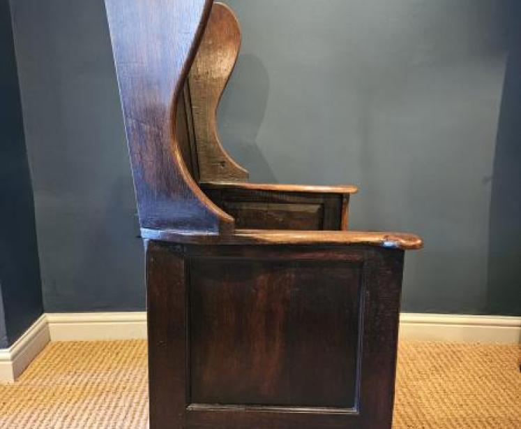 Superb George II Oak Lambing Chair - Image 7
