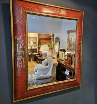 Edwardian Chinoiserie Framed Mirror 