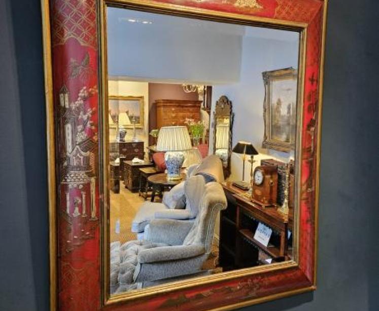 Edwardian Chinoiserie Framed Mirror  - Image 1