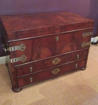 Stunning William & Mary Period Figured Walnut Silver Chest