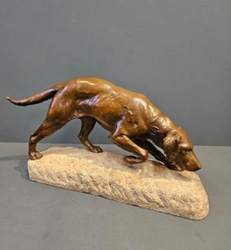 Bronze of a Pointer by Georges Gardet
