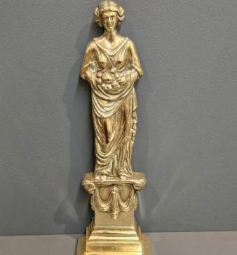Victorian Weighted Brass Grecian Lady Door Stop