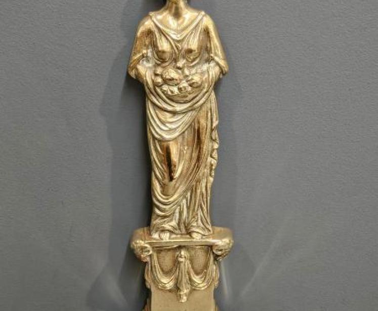 Victorian Weighted Brass Grecian Lady Door Stop - Image 1