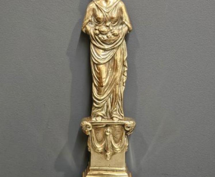 Victorian Weighted Brass Grecian Lady Door Stop - Image 6