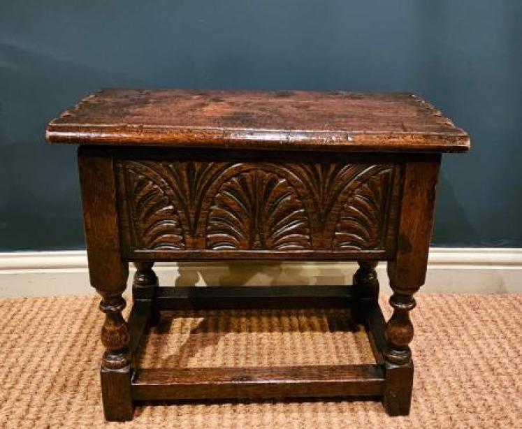 George III Oak Box Stool  - Image 1