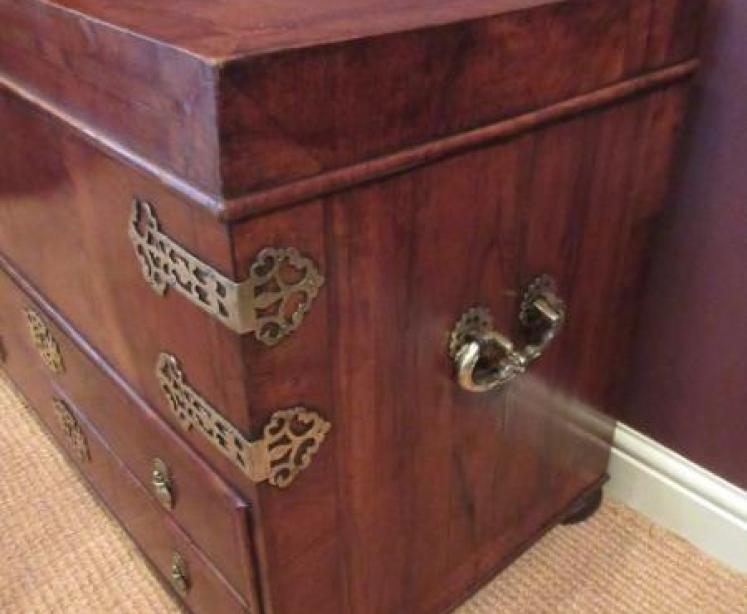 Stunning William & Mary Period Figured Walnut Silver Chest - Image 5