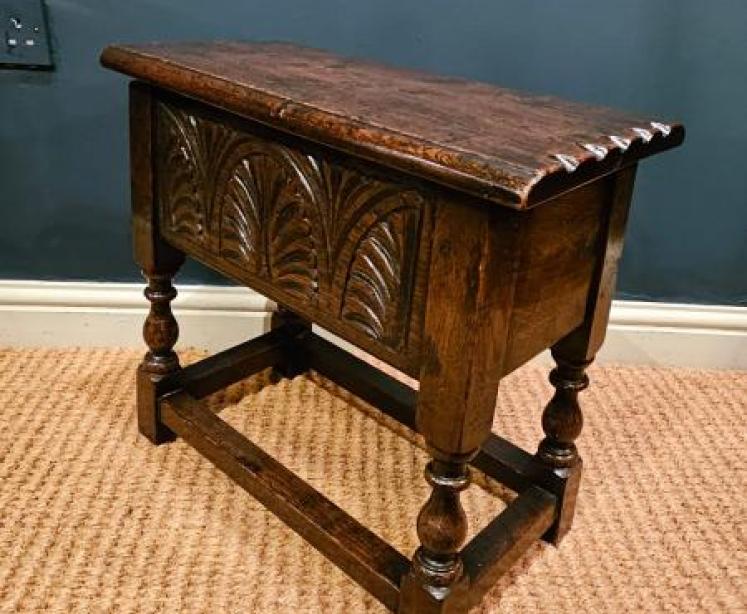 George III Oak Box Stool  - Image 7