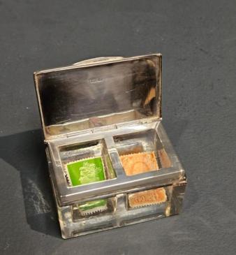 Silver and Crystal Stamp Box