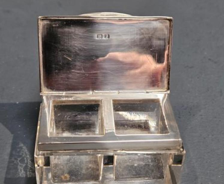 Silver and Crystal Stamp Box - Image 2