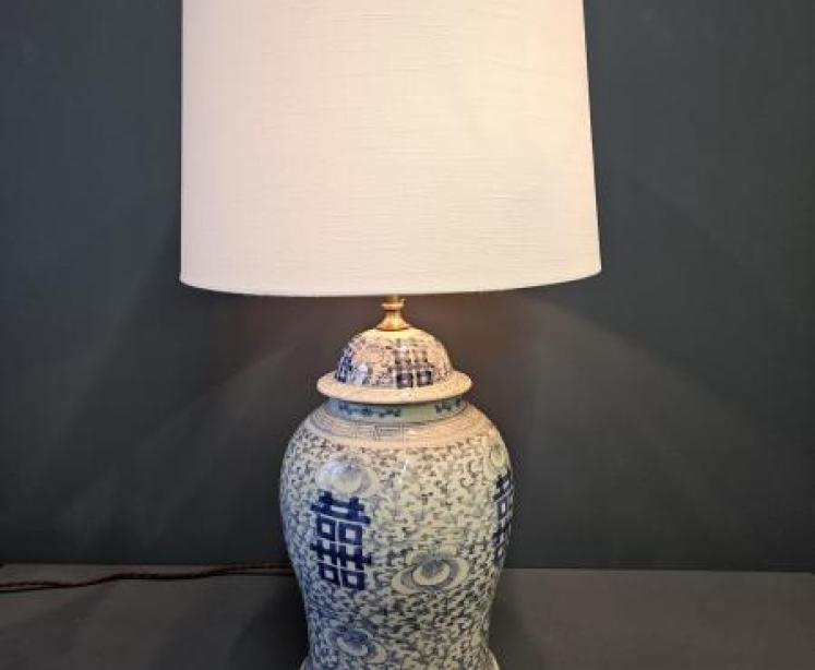 Victorian Chinese Ginger Jar Lamp  - Image 3